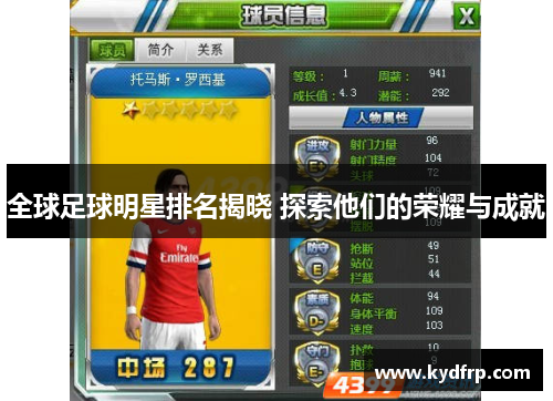 全球足球明星排名揭晓 探索他们的荣耀与成就